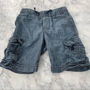 Baby GAP Chambray Boys Kids Blue Soft Cargo Denim Bottoms Shorts 5